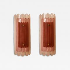 Pair of Art Deco style Pink Murano Glass Wall Sconces in stock - 4419232