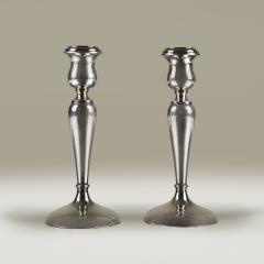 Pair of Art Deco vintage English silver hallmarked candlesticks 1921 - 4615807