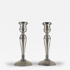 Pair of Art Deco vintage English silver hallmarked candlesticks 1921 - 4616102