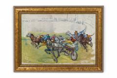 Pair of Art Modern Racehorses Paintings - 4517005