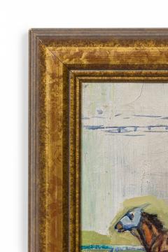 Pair of Art Modern Racehorses Paintings - 4517009