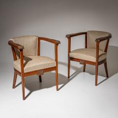 Pair of Art Nouveau Armchairs attributed to Angelo Sello Italy early 20th C  - 4537383