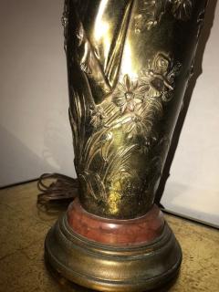 Pair of Art Nouveau Figural Urns Mounted as Lamps - 2998627