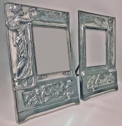 Pair of Art Nouveau Large Silver Plate Photograph Frames Germany C 1900 - 272461