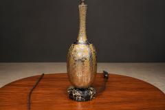 Pair of Art Nouveau Table Lamps in Metal Brass and Marble US 1930s - 4612064