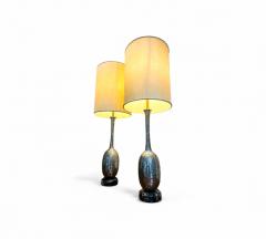 Pair of Art Nouveau Table Lamps in Metal Brass and Marble US 1930s Lot 825 - 4335144