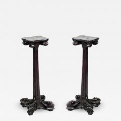 Pair of Art Nouveau Walnut Pedestals - 1383693