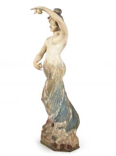 Pair of Art Nouveau Wooden Dancing Figures - 4625767