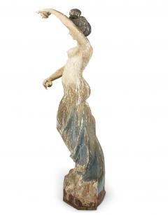 Pair of Art Nouveau Wooden Dancing Figures - 4625768