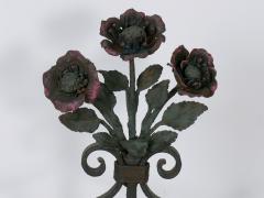 Pair of Art Nouveau Wrought Iron Antique Black Stone Console Tables - 1175369