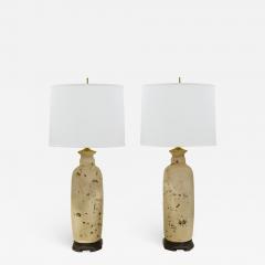 Pair of Artisan Ceramic Asian Style Table Lamps 1960s - 1197059