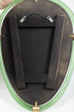 Pair of Artisan Murano Blown Emerald Green Oval Torchere Mirrors Contemporary - 2671056