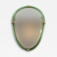 Pair of Artisan Murano Blown Emerald Green Oval Torchere Mirrors Contemporary - 2673398