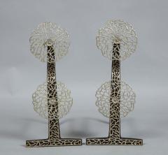Pair of Arts Crafts Cow Parsley Andirons - 1975620