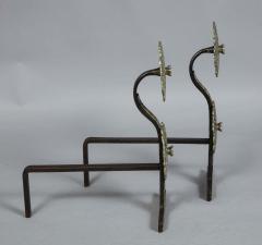Pair of Arts Crafts Cow Parsley Andirons - 1975623