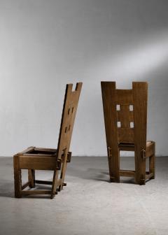 Pair of Arts Crafts dining chairs - 4752088