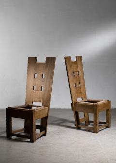 Pair of Arts Crafts dining chairs - 4752089