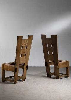 Pair of Arts Crafts dining chairs - 4752090