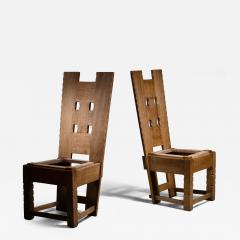 Pair of Arts Crafts dining chairs - 4752103