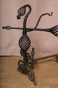 Pair of Arts and Crafts Wrought Iron Andirons - 2906982