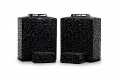 Pair of Asian Contemporary Black and Grey Ceramic Decorative Lidded Jar - 4672301