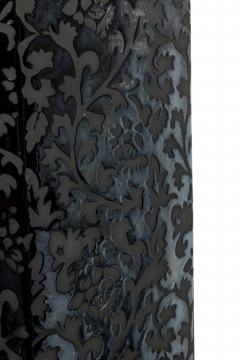 Pair of Asian Contemporary Black and Grey Ceramic Decorative Lidded Jar - 4672305