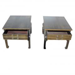Pair of Asian Style Wood Nightstands - 2693494