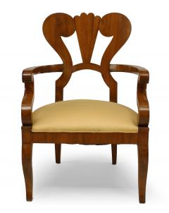 Pair of Austrian Biedermeier Cherrywood Arm Chairs - 1402166