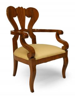 Pair of Austrian Biedermeier Cherrywood Arm Chairs - 1402170