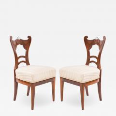 Pair of Austrian Biedermeier Cherrywood Side Chairs - 1420493