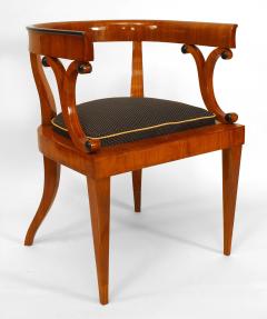 Pair of Austrian Biedermeier Veneer Arm Chairs - 1401994