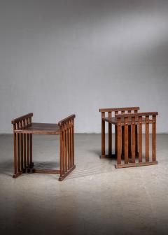 Pair of Austrian Modern stool tables - 4818373