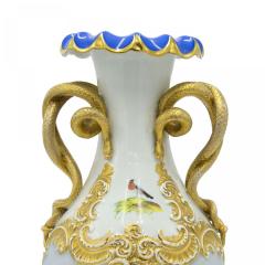 Pair of Austrian Vienna Blue and White Porcelain Vases - 4200636