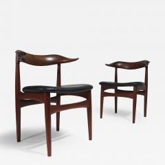 Pair of Authentic Kurt F rch for Slagelse Teak Horn Chairs 1958 Restored - 4568853
