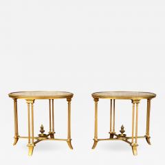 Pair of Bagues Style Gilt Bronze Neoclassical End Tables or Pedestals - 1270965