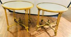 Pair of Bagues Style Gilt Bronze Neoclassical End Tables or Pedestals - 2991428