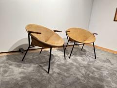 Pair of Balloon lounge chairs by Hans Olsen Yellow Suede Denmark circa 1960 - 2891620