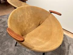 Pair of Balloon lounge chairs by Hans Olsen Yellow Suede Denmark circa 1960 - 2891626