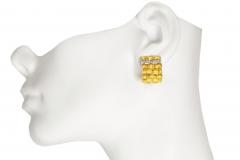 Pair of Bamboo 18k Gold Earrings with 32 Diamonds by Roberto Coin - 4409409