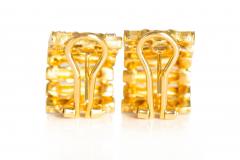 Pair of Bamboo 18k Gold Earrings with 32 Diamonds by Roberto Coin - 4409412