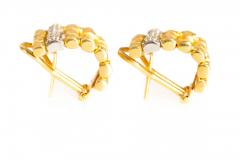 Pair of Bamboo 18k Gold Earrings with 32 Diamonds by Roberto Coin - 4409413