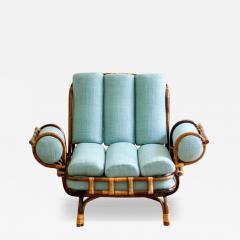 Pair of Bamboo Armchairs 1960s Style - 4428168