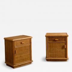 Pair of Bamboo Nightstands 1970s - 4428443