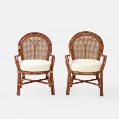 Pair of Bamboo and Rattan Armchairs - 3336498