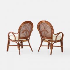 Pair of Bamboo and Rattan Armchairs - 3336511