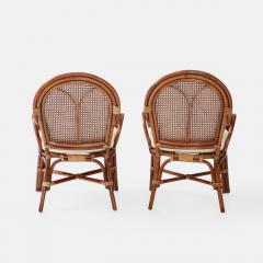 Pair of Bamboo and Rattan Armchairs - 3336514
