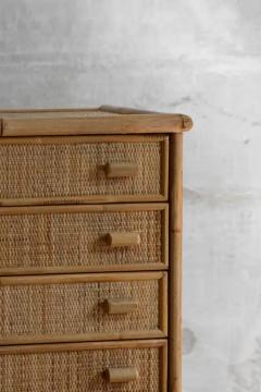 Pair of Bamboo and Woven Cane Tallboys Italy 1970 - 4107299
