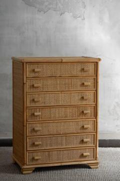 Pair of Bamboo and Woven Cane Tallboys Italy 1970 - 4107300