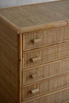 Pair of Bamboo and Woven Cane Tallboys Italy 1970 - 4107301