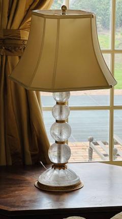 Pair of Baques Rock Crystal Table Lamps 19th 20th Century - 2561987
